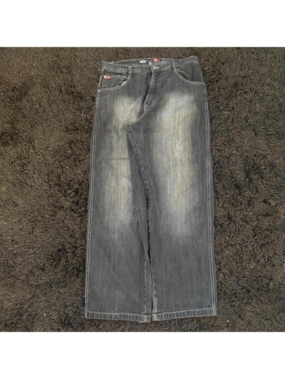 Southpole faded black baggy jeans